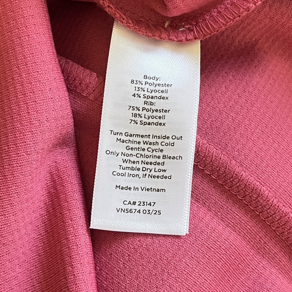 T by Talbots Waffle Knit Activewear Top‎ Womens M Mauve Pink Open Back - Picture 7 of 7